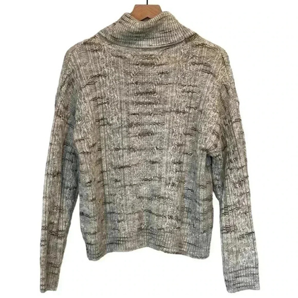 NWT Sanctuary Cozy Mornings Turtleneck Sweater,Neutrals,Gray,Textured,Relaxed XL - Picture 5 of 16